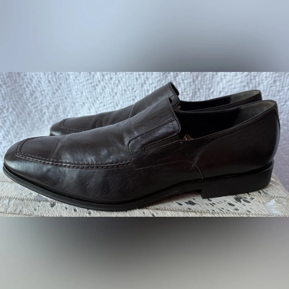 Bruno Magli Dark Brown Leather Loafers – Men’s 14 | Made in Italy